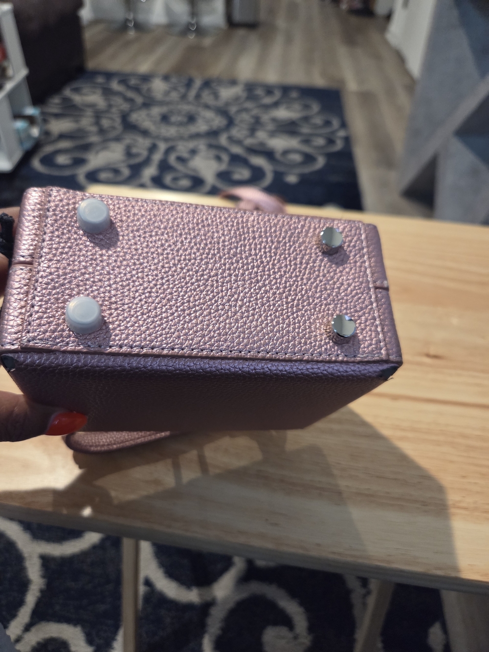 Brandon Blackwood Pink Textured Top-Handle Box Bag - Picture 4 of 16